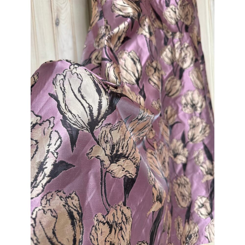 NWT Lulus Gowning Around Mauve Floral Jacquard Strapless Maxi Dress Party Gala L - Picture 5 of 10